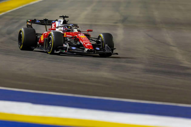 RECORD DATE NOT STATED 9th October 2026; Marina Bay, Singapore; Formula 1, Singapore Grand Prix, Free Practice and Sprint Qualifying Day; Charles Leclerc (16) of Monaco and Scuderia Ferrari HP during qualifying StephenxBlackberry