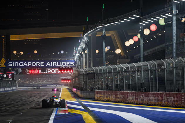 F1 - SINGAPORE GRAND PRIX 2026 41 LINDBLAD Arvid (gbr), Visa Cash App RB F1 Team VCARB03, action during the 2026 Formula 1 Singapore Grand Prix, 17th round of the 2026 Formula One World Championship, WM, Weltmeisterschaft from October 9 to 11, 2026 on the Marina Bay Street Circuit, in Singapore, Singapore - SingaporeSingapore Copyright: xJulienxDelfossex