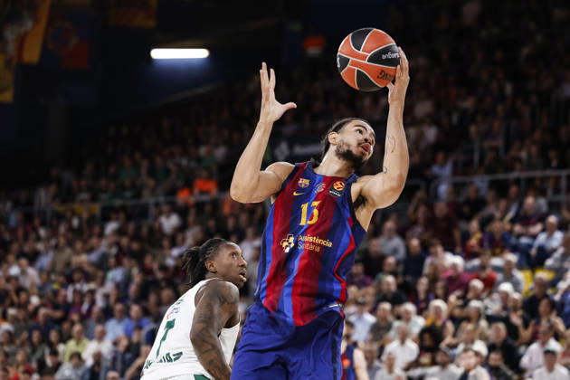 October 9, 2026, Barcelona, Barcelona, Spain: Olivier Nkamhoua of FC Barcelona, Barca in action during the EuroLeague League Phase MD 4 match played between FC Barcelona and Zalgiris Kaunas at Palau Blaugrana on October 09, 2026 in Barcelona, Spain. Barcelona Spain - ZUMAa181 20261009_zaa_a181_293 Copyright: xJavierxBorregox