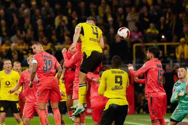 DORTMUND - Nico Schlotterbeck of Borussia Dortmund scored the 2-0 during the Bundesliga match between Borussia Dortmund and SV Werder Bremen at Signal Iduna Park on October 9, 2026, in Dortmund, Germany. MARCEL TER BALS ANP Bundesliga 2026 27 xVIxANPxSportx xMarcelxterxBalsxIVx 571968745 originalFilename: 571968745.jpg