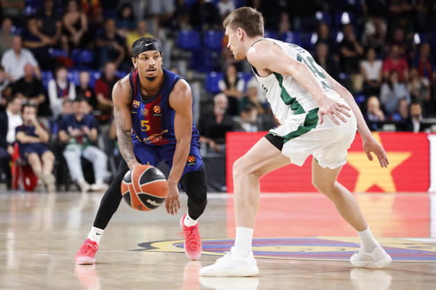 October 9, 2026, Barcelona, Barcelona, Spain: Juntin Robinson of FC Barcelona, Barca in action during the EuroLeague League Phase MD 4 match played between FC Barcelona and Zalgiris Kaunas at Palau Blaugrana on October 09, 2026 in Barcelona, Spain. Barcelona Spain - ZUMAa181 20261009_zaa_a181_303 Copyright: xJavierxBorregox