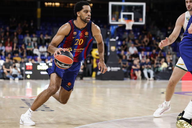October 9, 2026, Barcelona, Barcelona, Spain: Tosan Evbuomwan of FC Barcelona, Barca in action during the EuroLeague League Phase MD 4 match played between FC Barcelona and Zalgiris Kaunas at Palau Blaugrana on October 09, 2026 in Barcelona, Spain. Barcelona Spain - ZUMAa181 20261009_zaa_a181_304 Copyright: xJavierxBorregox