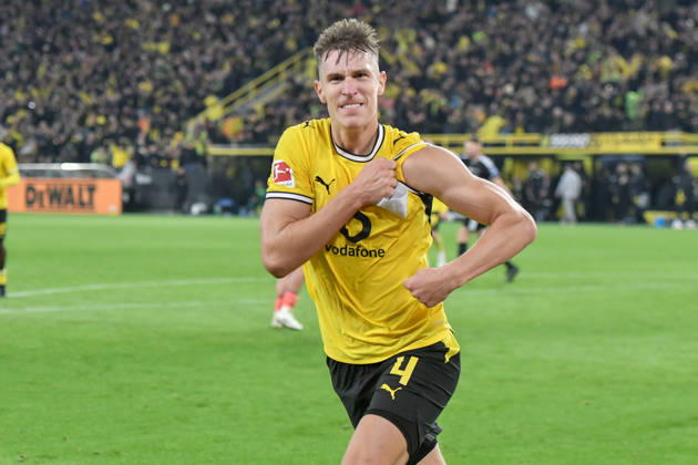 Nico Schlotterbeck (Dortmund 4) jubelt nach dem Tor zum 2:0 09.10.2026 ¢ Fussball ¢ Borussia Dortmund vs SV Werder Bremen, Signal Iduna Park, Dortmund, DFB DFL REGULATIONS PROHIBIT ANY USE OF PHOTOGRAPHS AS IMAGE SEQUENCES AND OR QUASI-VIDEO NRW Germany