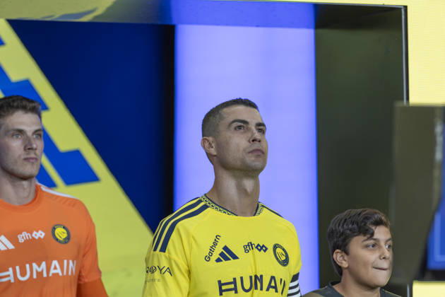 Al Nassr v Al Draih - Saudi Pro League RIYADH, SAUDI ARABIA - OCTOBER 9: Cristiano Ronaldo (C) of Al-Nassr is seen ahead of the Saudi Pro League (SPL) match between Al Nassr and Al Draih at the King Saud University Stadium in Riyadh, Saudi Arabia on October 9, 2026. Mohammed Saad Anadolu Riyadh Saudi Arabia. Editorial use only. Please get in touch for any other usage.  Copyright: x2026xAnadoluxMohammedxSaadx