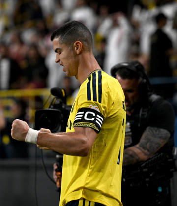 Al Nassr v Al Draih - Saudi Pro League RIYADH, SAUDI ARABIA - OCTOBER 9: Cristiano Ronaldo of Al-Nassr celebrates after scoring a goal during the Saudi Pro League (SPL) match between Al Nassr and Al Draih at the King Saud University Stadium in Riyadh, Saudi Arabia on October 9, 2026. Mohammed Saad Anadolu Riyadh Saudi Arabia. Editorial use only. Please get in touch for any other usage.  Copyright: x2026xAnadoluxMohammedxSaadx