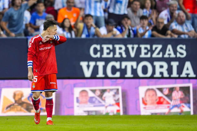 October 9, 2026, Malaga, Malaga, Spain: Bryan Zaragoza of RCD Espanyol gestures during the Spanish league, LaLiga EA Sports, football match played between Malaga CF and RCD Espanyol at La Rosaleda stadium on October 9, 2026, in Malaga, Spain. Malaga CF V RCD Espanyol - LaLiga EA Sports  - ZUMAa181 20261009_zaa_a181_336 Copyright: xJoaquinxCorcherox