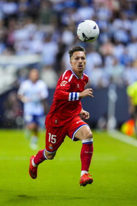 October 9, 2026, Malaga, Malaga, Spain: Bryan Zaragoza of RCD Espanyol in action during the Spanish league, LaLiga EA Sports, football match played between Malaga CF and RCD Espanyol at La Rosaleda stadium on October 9, 2026, in Malaga, Spain. Malaga Spain - ZUMAa181 20261009_zaa_a181_364 Copyright: xJoaquinxCorcherox