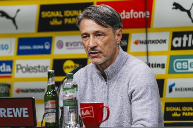 09.10.2026, xjmrgnx, Fussball 1.Bundesliga, Borussia Dortmund - SV Werder Bremen v.l. Chef-Trainer Niko Kovac (Dortmund) während der Pressekonferenz (DFL DFB REGULATIONS PROHIBIT ANY USE OF PHOTOGRAPHS as IMAGE SEQUENCES and or QUASI-VIDEO) Dortmund