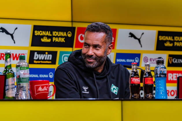 1. Bundesliga, 5. Spieltag, Borussia Dortmund vs. Werder Bremen am 09.10.2026 Pressekonferenz nach dem Spiel mit Niko Kovac Daniel Thioune Copyright: xBahhoxKarax