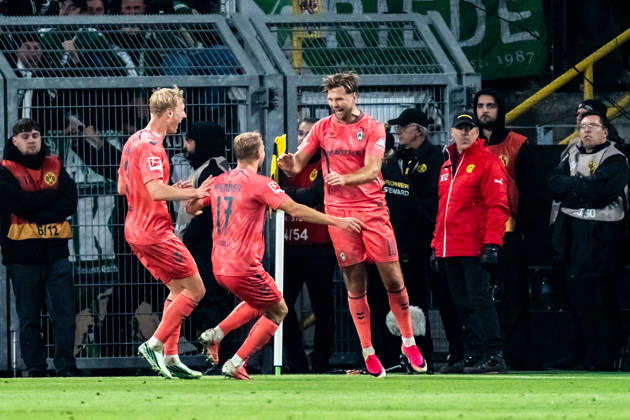 Deutschland: 1. Bundesliga 2026 2027, 5. Spieltag: Borussia Dortmund vs. Werder Bremen 09.10.2026 Signal Iduna Park (Nordrhein-Westfalen) Tor zum 2:2 durch Niclas Füllkrug ( 10) Jubel Freude Emotionen Torjubel Marco Grüll ( 17) Copyright: xCelinaxLeiersx