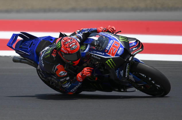 (261010) -- LOMBOK, Oct. 10, 2026 -- Monster Energy Yamaha MotoGP Team s Fabio Quartararo of France races during the qualifying 2 at the Pertamina Grand Prix of Indonesia 2026 at Mandalika International circuit in Lombok, Indonesia, Oct. 10, 2026. ) (SP)INDONESIA-LOMBOK-MOTOGP-GRAND PRIX OF INDONESIA-QUALIFYING 2 Zulkarnain 