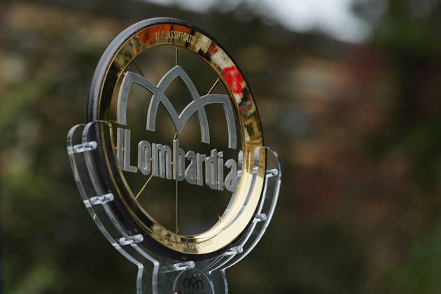 The trophy during the 120th edition of the Il Lombardia, Tour of Lombardy cycling race, a 239 km one day race from Bergamo to Como on October 10, 2026, Italy.  Copyright: xGianxMattiaxD™Alberto LaPressex