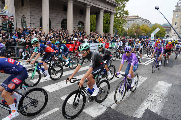 Start the race during the 120th edition of the Il Lombardia, Tour of Lombardy cycling race, a 239 km one day race from Bergamo to Como on October 10, 2026, Italy.  Copyright: xGianxMattiaxD™Alberto LaPressex
