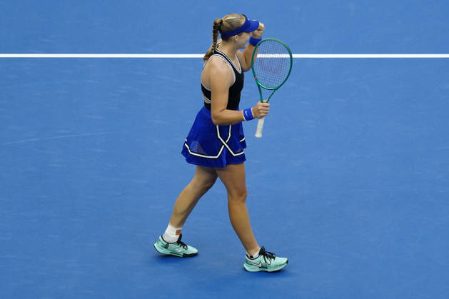China Open 2026 women s singles semi-final in Beijing, China - 10 Oct 2026 Mirra Andreeva of Russia celebrates winning against Nikola Bartunkova of Czech Republic (not in view) during the women s singles semi-final match on day eleven of China Open at the National Tennis Center. Beijing China Copyright: xPolyxFeix xSOPAxImagesx 20261010_1175_382