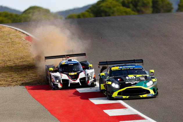 AUTO - MLC 2026 - PORTIMAO 09 IGLESIAS Louis (fra), DODDS Maxwell (gbr), ANS Motorsport, Ligier JS P325 - Toyota, LMP3, action 10 SAGER Philipp (aut), HASSE CLOT Valentin (fra), Racing Spirit of LÃ man, Aston Martin Vantage AMR GT3 Evo, GT3, action crash during the 6th round of the 2026 Michelin Le Mans Cup on the Autodromo Internacional do Algarve from October 8 to 10, 2026 in Portimao, Portugal - Copyright: xJoaoxFilipex
