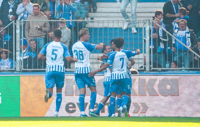 Deutschland: Fussball 2. Bundesliga 2026 2027, 7. Spieltag - 1. FC Magdeburg vs Hannover 96 - Avnet Arena (Magdeburg): Magdeburg Avnet Arena Niedersachsen Deutschland Copyright: xAymanxAlahmedx