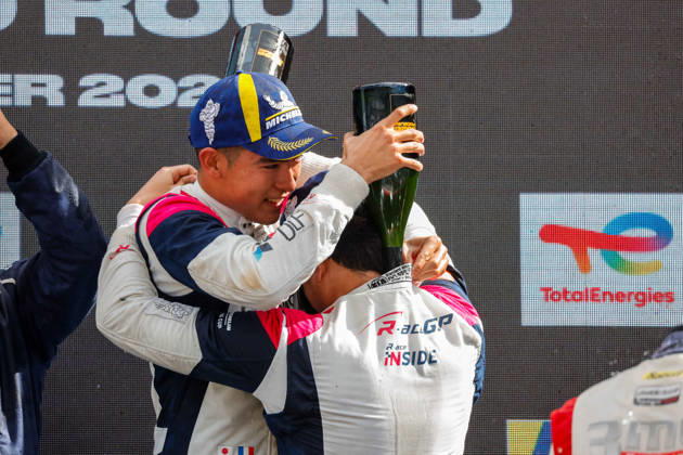AUTO - MLC 2026 - PORTIMAO 85 FROST Danial (sgp), PEUGEOT Enzo (fra), R-ace GP, Duqueine D09 - Toyota, LMP3, podium, portrait celebration during the 6th round of the 2026 Michelin Le Mans Cup on the Autodromo Internacional do Algarve from October 8 to 10, 2026 in Portimao, Portugal - PortimaoPortugal  Copyright: xPauloxMariax