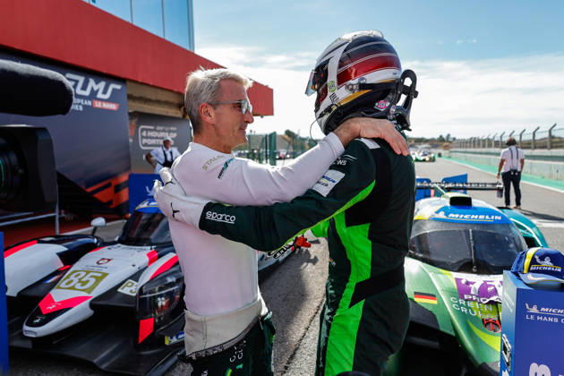AUTO - MLC 2026 - PORTIMAO 71 AUST Stefan (ger), FERNANDEZ-LASER Felipe (ger), Rinaldi Racing, Ligier JS P325 - Toyota, LMP3 Pro Am, portrait podium, portrait celebration during the 6th round of the 2026 Michelin Le Mans Cup on the Autodromo Internacional do Algarve from October 8 to 10, 2026 in Portimao, Portugal - PortimaoPortugal  Copyright: xPauloxMariax