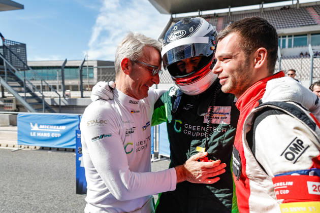 AUTO - MLC 2026 - PORTIMAO 71 AUST Stefan (ger), FERNANDEZ-LASER Felipe (ger), Rinaldi Racing, Ligier JS P325 - Toyota, LMP3 Pro Am, portrait podium, portrait celebration during the 6th round of the 2026 Michelin Le Mans Cup on the Autodromo Internacional do Algarve from October 8 to 10, 2026 in Portimao, Portugal - PortimaoPortugal  Copyright: xPauloxMariax