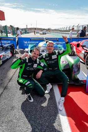 AUTO - MLC 2026 - PORTIMAO 71 AUST Stefan (ger), FERNANDEZ-LASER Felipe (ger), Rinaldi Racing, Ligier JS P325 - Toyota, LMP3 Pro Am, portrait podium, portrait celebration during the 6th round of the 2026 Michelin Le Mans Cup on the Autodromo Internacional do Algarve from October 8 to 10, 2026 in Portimao, Portugal - PortimaoPortugal  Copyright: xPauloxMariax