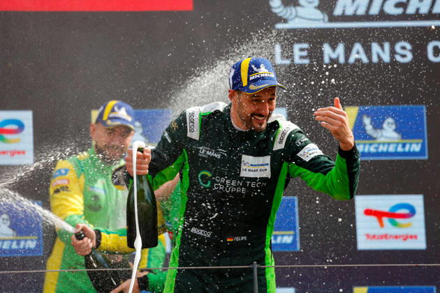 AUTO - MLC 2026 - PORTIMAO 71 AUST Stefan (ger), FERNANDEZ-LASER Felipe (ger), Rinaldi Racing, Ligier JS P325 - Toyota, LMP3 Pro Am, podium, portrait celebration during the 6th round of the 2026 Michelin Le Mans Cup on the Autodromo Internacional do Algarve from October 8 to 10, 2026 in Portimao, Portugal - PortimaoPortugal  Copyright: xPauloxMariax