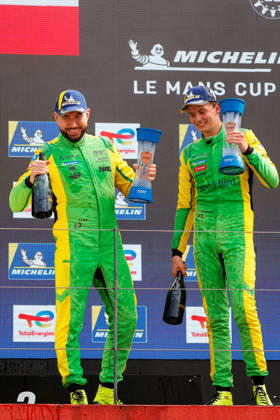 AUTO - MLC 2026 - PORTIMAO 34 BUKHANTSOV Alexander (uae), WINSLOW James (aus), Inter Europol Competition, Ligier JS P325 - Toyota, LMP3 Pro Am, podium, portrait celebration during the 6th round of the 2026 Michelin Le Mans Cup on the Autodromo Internacional do Algarve from October 8 to 10, 2026 in Portimao, Portugal - PortimaoPortugal  Copyright: xPauloxMariax