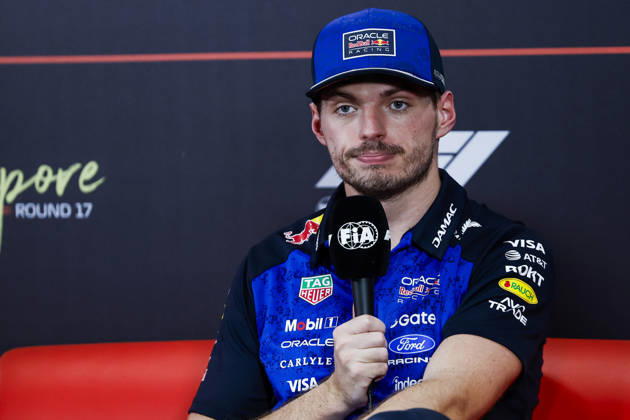 F1 - SINGAPORE GRAND PRIX 2026 Post Sprint Race, press conference, PK, Pressekonferenz VERSTAPPEN Max (nld), Red Bull Racing Ford RB22, portrait during the 2026 Formula 1 Singapore Grand Prix, 17th round of the 2026 Formula One World Championship, WM, Weltmeisterschaft from October 9 to 11, 2026 on the Marina Bay Street Circuit, in Singapore, Singapore - SingaporeSingapore Copyright: xJulienxDelfossex