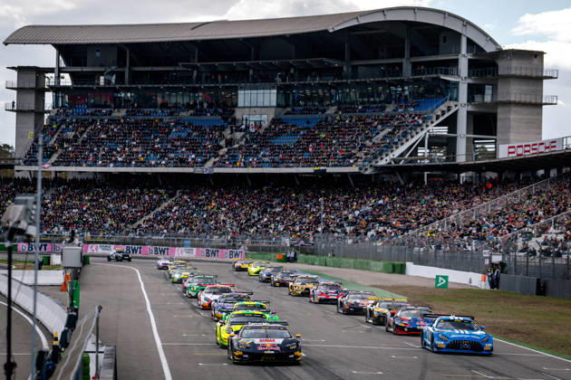 DTM, 15. + 16. Rennen Hockenheim 2026 130 Lamborghini Temerario GT3, ABT Sportsline: Luca Engstler, 22 Mercedes-AMG GT3 EVO, Landgraf Motorsport: Lucas Auer - picture by Gruppe C Photography Sachsenring Germany Copyright: xGruppexCxPhotographyx