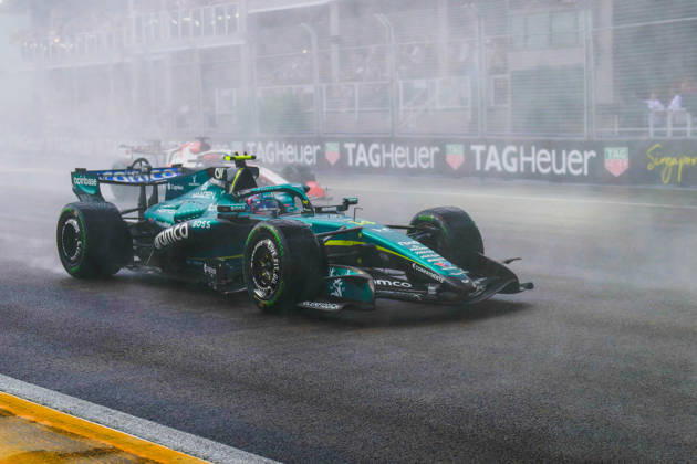 RECORD DATE NOT STATED 10th October 2026; Marina Bay, Singapore; Formula 1, Singapore Grand Prix, Sprint Race and Qualifying Day; Fernando Alonso (14) of Spain and Aston Martin Aramco Formula One Team DavidxAsh