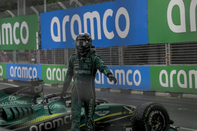 October 10, 2026, Singapore, Tamilnadu, Singapore: George Russell of Mercedes gets out of his car after colliding with Sergio Perez of Cadillac during the sprint on Saturday 10th October , Singapore Grand Prix 2026, Marina Bay Street Circuit. Singapore Singapore - ZUMAc251 20261010_znp_c251_045 Copyright: xVikramxChandrasekarx