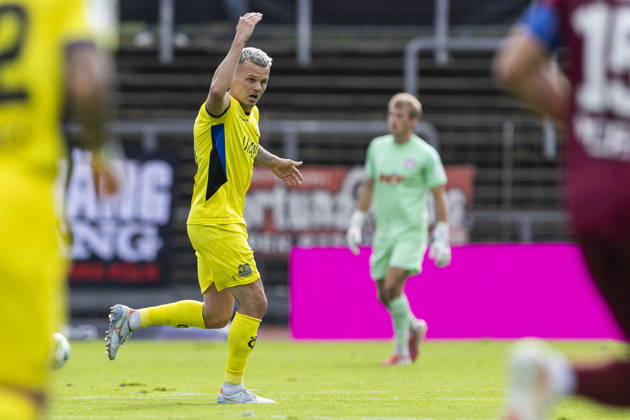 3. Liga, Fortuna Köln - 1. FC Saarbrücken; 10.10.2026 Florian Pick (1. FC Saarbrücken, 20). 3. Liga, Fortuna Köln - 1. FC Saarbrücken, 8. Spieltag, am 10.10.2026, Südstadion, Köln. DFB regulations prohibit any use of photographs as image sequences and or quasi-video Copyright: xBEAUTIFULxSPORTS Meuselx