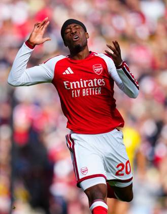 Noni Madueke of Arsenal reacts Arsenal v Leeds United, Premier League, Football, Emirates Stadium, London, UK - 10 Oct 2026London Emirates Stadium United Kingdom EDITORIAL USE ONLY No use with unauthorised audio, video, data, fixture lists, club league logos or live services. Online in-match use limited to 120 images, no video emulation. No use in betting, games or single club league player publications. Copyright: xJavierxGarcia Shutterstockx 17204400w