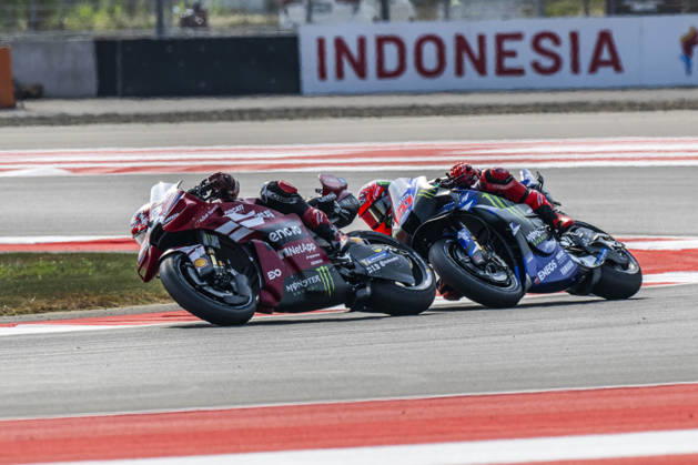 MOTO - MOTO GP - GRAND PRIX OF INDONESIA 2026 63 BAGNAIA Francesco (ita), Ducati Lenovo Team, Ducati Desmosedici GP26, action with 20 QUARTARARO Fabio (fra), Monster Energy Yamaha MotoGP Team, Yamaha YZR-M1 during the 2026 MotoGP Pertamina Grand Prix of Indonesia on the Mandalika circuit from October 9 to 11, at West Nusa Tenggara, Indonesia - West Nusa TenggaraIndonesia  Copyright: xGIGIxSOLDANOx
