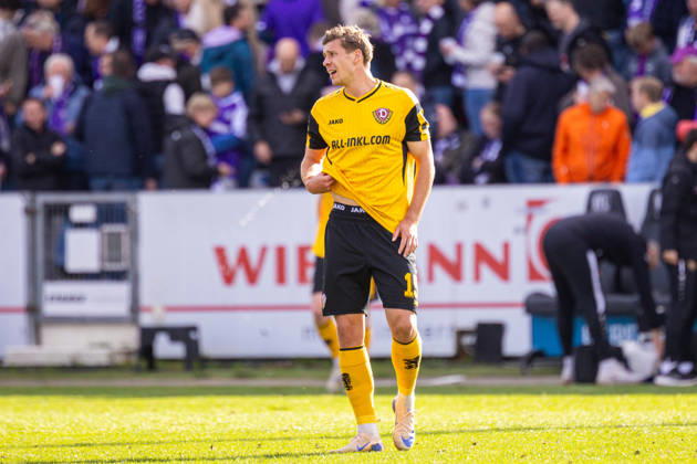Alexander Rossipal (SG Dynamo Dresden, 19) reagiert enttaeuscht nach dem 1:1 Unentschieden GER, VfL Osnabrueck vs. SG Dynamo Dresden, Fussball, 2. Bundesliga, 7. Spieltag, Spielzeit 2026 2027, 10.10.2026 DFL Regulations prohibit any use of photographers as image sequences and or quasi-video. GER, VfL Osnabrueck vs. SG Dynamo Dresden, Fussball, 2. Bundesliga, 7. Spieltag, Spielzeit 2026 2027, 10.10.2026 Osnabrueck Copyright: xEibner-Pressefoto JanxRollingerx EP_JSK