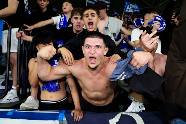 October 10, 2026, Melbourne, Victoria, Australia: MELBOURNE, AUSTRALIA - OCTOBER 10: Fans of South Melbourne FC celebrate after defeating Melbourne Victory FC in the 2026 Hahn Australia Cup Final at AAMI Park on October 10, 2026 in Melbourne, Australia. South Melbourne FC V Melbourne Victory FC - Australia Cup 2026 Final  - ZUMAp121 20261010_zsp_p121_019 Copyright: xChrisxPutnamx