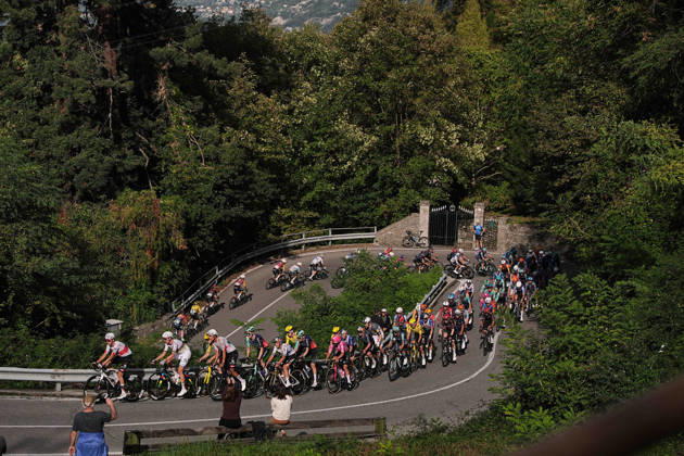 The pack riders on the Madonna del Ghisallo climb during the 120th edition of the Il Lombardia, Tour of Lombardy cycling race, a 239 km one day race from Bergamo to Como on October 10, 2026, Italy.  Copyright: xMarcoxAlpozzi LaPressex