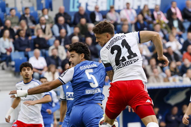 Ozan Kabak (TSG Hoffenheim, 05) und Nicolai Remberg (Hamburger SV, 21) , Deutschland, Fussball, 1. Bundesliga, 5.Spieltag, 2026 2027, TSG Hoffenheim vs. Hamburger SV, 10.10.2026, Sinsheim SNP Arena Deutschland Copyright: xGrantxHubbsx