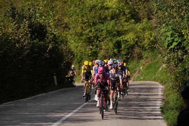 The pack riders on the Madonna del Ghisallo climb during the 120th edition of the Il Lombardia, Tour of Lombardy cycling race, a 239 km one day race from Bergamo to Como on October 10, 2026, Italy.  Copyright: xMarcoxAlpozzi LaPressex