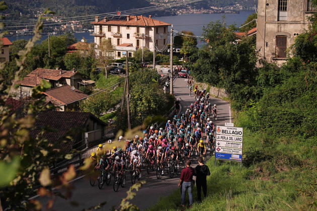 The pack riders on the Madonna del Ghisallo climb during the 120th edition of the Il Lombardia, Tour of Lombardy cycling race, a 239 km one day race from Bergamo to Como on October 10, 2026, Italy.  Copyright: xMarcoxAlpozzi LaPressex
