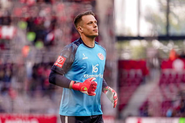 Deutschland: Fussball Saison 2026 2027 , 1. Bundesliga , 5. Spieltag , 1. FSV Mainz 05 vs. Bayer 04 Leverkusen - MEWA-Arena (Mainz) : Alexander Schwollow (1. FSV Mainz 05, 1) Mimik, Gesichtsausdruck, Emotion Mainz MEWA-Arena Deutschland Germany Copyright: xBennetxLongx