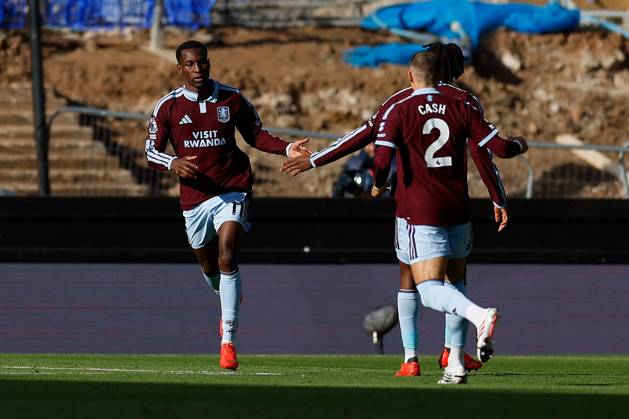 Nicolas Jackson of Aston Villa celebrates scoring a goal to make it 1-1 Aston Villa v Brentford, Premier League, Football, Villa Park, Birmingham, UK - 10 Oct 2026Birmingham Villa Park United Kingdom EDITORIAL USE ONLY No use with unauthorised audio, video, data, fixture lists, club league logos or live services. Online in-match use limited to 120 images, no video emulation. No use in betting, games or single club league player publications. Copyright: xWillxCooper Shutterstockx 17206322k