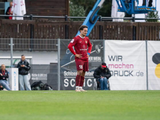 Niklas Pollex (SG Sonnenhof Grossaspach, 18) enttaeuscht nach 1:5 durch Leon Schurer (SG Sonnenhof Grossaspach, 37) GER, Fussball, SG Sonnenhof Grossaspach vs. SV Waldhof Mannheim, 3. Liga, 8. Spieltag, Aspach, Saison 2026 2027, 10.10.2026 GER, Fussball, SG Sonnenhof Grossaspach vs. SV Waldhof Mannheim, 3. Liga, 8. Spieltag, Aspach, Saison 2026 2027, 10.10.2026 Aspach Copyright: xCarstenxSchweringx EP_CSG