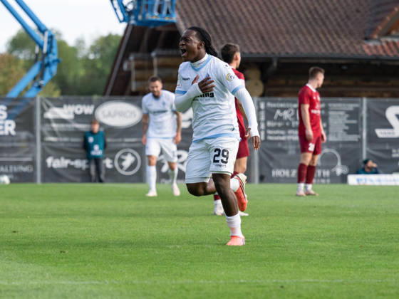 TOR zum 1:4 durch Nolan Muteba N Tumba (SV Waldhof Mannheim, 29), Torjubel GER, Fussball, SG Sonnenhof Grossaspach vs. SV Waldhof Mannheim, 3. Liga, 8. Spieltag, Aspach, Saison 2026 2027, 10.10.2026 GER, Fussball, SG Sonnenhof Grossaspach vs. SV Waldhof Mannheim, 3. Liga, 8. Spieltag, Aspach, Saison 2026 2027, 10.10.2026 Aspach Copyright: xCarstenxSchweringx EP_CSG