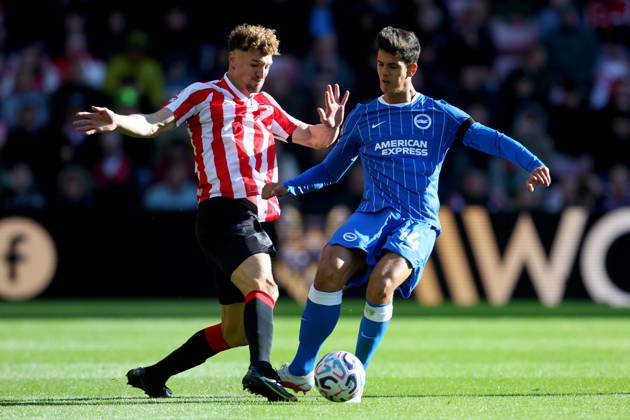 Sunderland v Brighton and Hove Albion - Premier League 2026 27 Chema Andres of Brighton and Hove Albion and Thomas Meunier of Sunderland challenge during the Premier League 2026 27 match between Sunderland and Brighton & Hove Albion at Stadium of Light on October 10, 2026 in Sunderland, England. WARNING! This Photograph May Only Be Used For Newspaper And Or Magazine Editorial Purposes. May Not Be Used For Publications Involving 1 player, 1 Club Or 1 Competition Without Written Authorisation From Football DataCo Ltd. For Any Queries, Please Contact Football DataCo Ltd on +44 (0) 207 864 9121 Sunderland Stadium of Light England United Kingdom Copyright: xAllstarxPicturexLibraryxLtdx