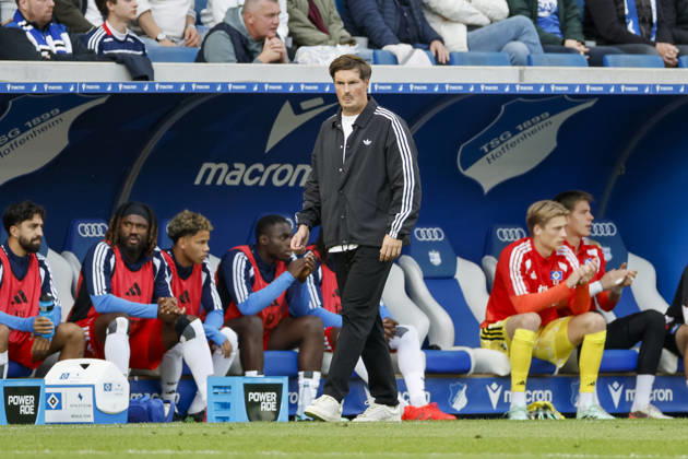 Merlin Polzin (Hamburger SV, Trainer) , Deutschland, Fussball, 1. Bundesliga, 5.Spieltag, 2026 2027, TSG Hoffenheim vs. Hamburger SV, 10.10.2026, Sinsheim SNP Arena Deutschland Copyright: xGrantxHubbsx