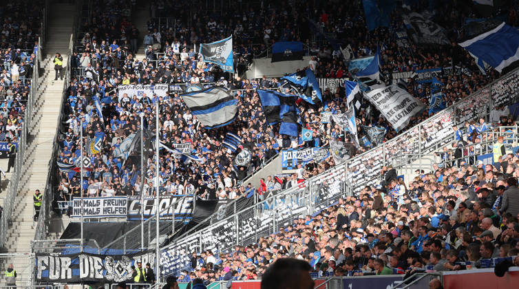 Sinsheim , Fußball Bundesliga TSG 1899 Hoffenheim vs. Hamburger SV , Hamburger Fans , HSV Fans