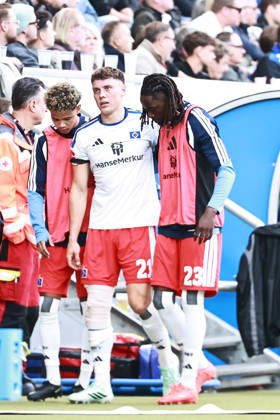 10.10.2026, xtvx, Fussball 1.Bundesliga, TSG 1899 Hoffenheim - Hamburger SV v.l. Verletzung Nicolai Remberg (Hamburger SV) (DFL DFB REGULATIONS PROHIBIT ANY USE OF PHOTOGRAPHS as IMAGE SEQUENCES and or QUASI-VIDEO) Sinsheim