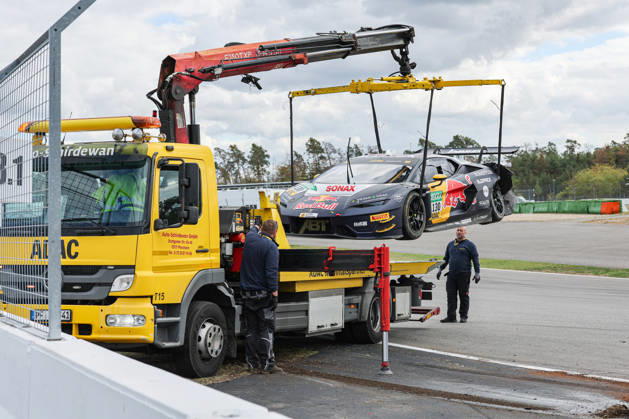 DTM (German Touring Car Championship) - 10.10.2026 - Round 8, Hockenheimringring on 10.10.2026. Accident : Luca Engstler (D Red Bull Team Abt, 130), Lamborghini Temerario GT3 Baden-Württemberg Deutschland Copyright: xO.Franke,xSportblen.dex