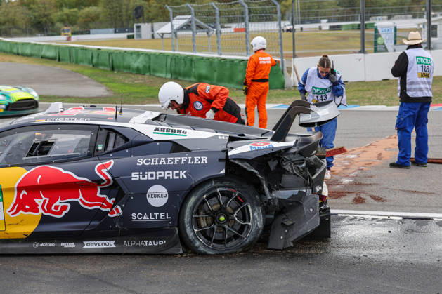 DTM (German Touring Car Championship) - 10.10.2026 - Round 8, Hockenheimringring on 10.10.2026. Accident : Luca Engstler (D Red Bull Team Abt, 130), Lamborghini Temerario GT3 Baden-Württemberg Deutschland Copyright: xO.Franke,xSportblen.dex