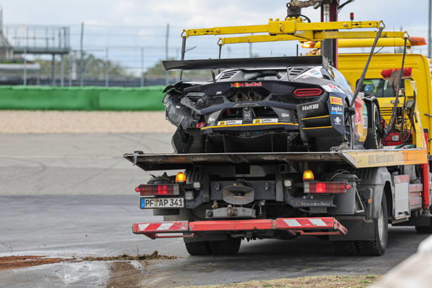DTM (German Touring Car Championship) - 10.10.2026 - Round 8, Hockenheimringring on 10.10.2026. Accident : Luca Engstler (D Red Bull Team Abt, 130), Lamborghini Temerario GT3 Baden-Württemberg Deutschland Copyright: xO.Franke,xSportblen.dex